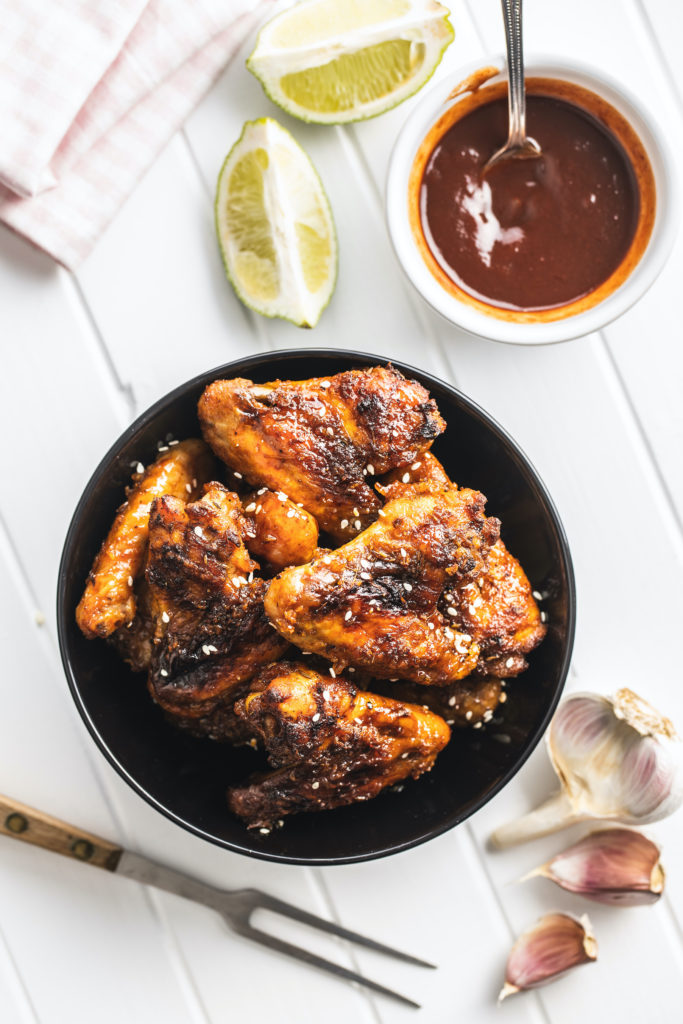 Asian Grilled Chili Lime Chicken Wings, Chinese Salad A Menu For You