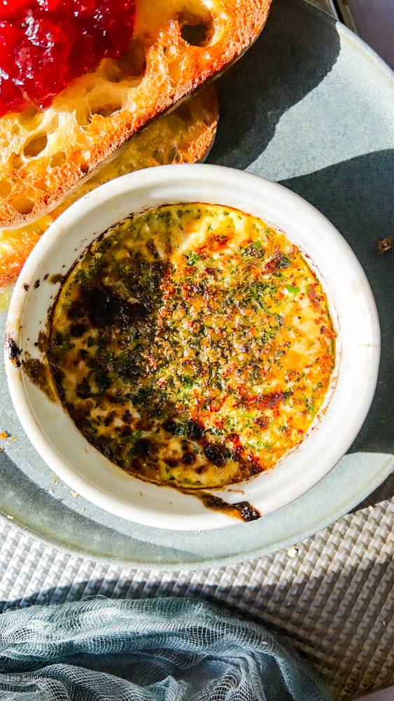 Cheesy Herb Baked Eggs