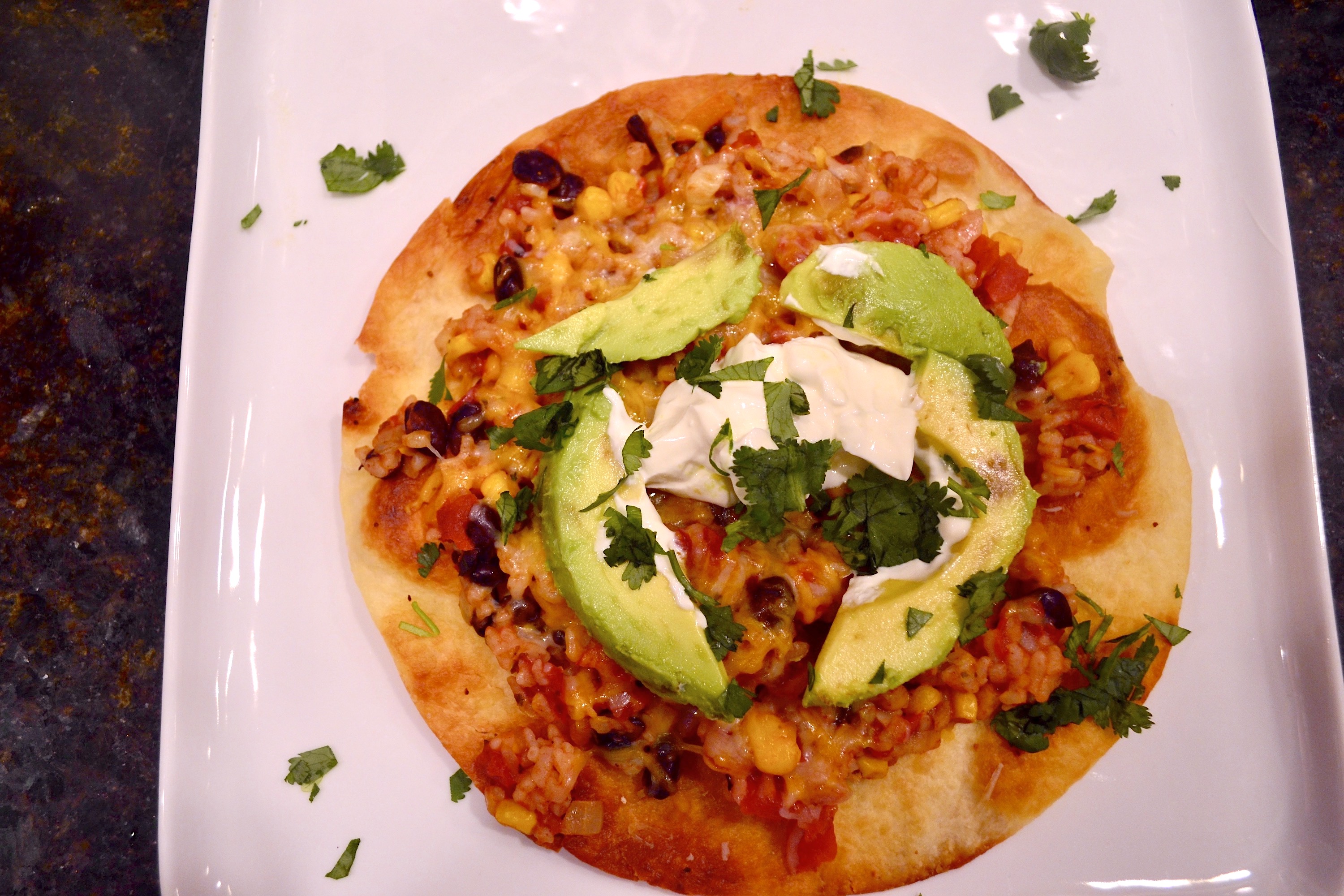 open-faced enchilada with