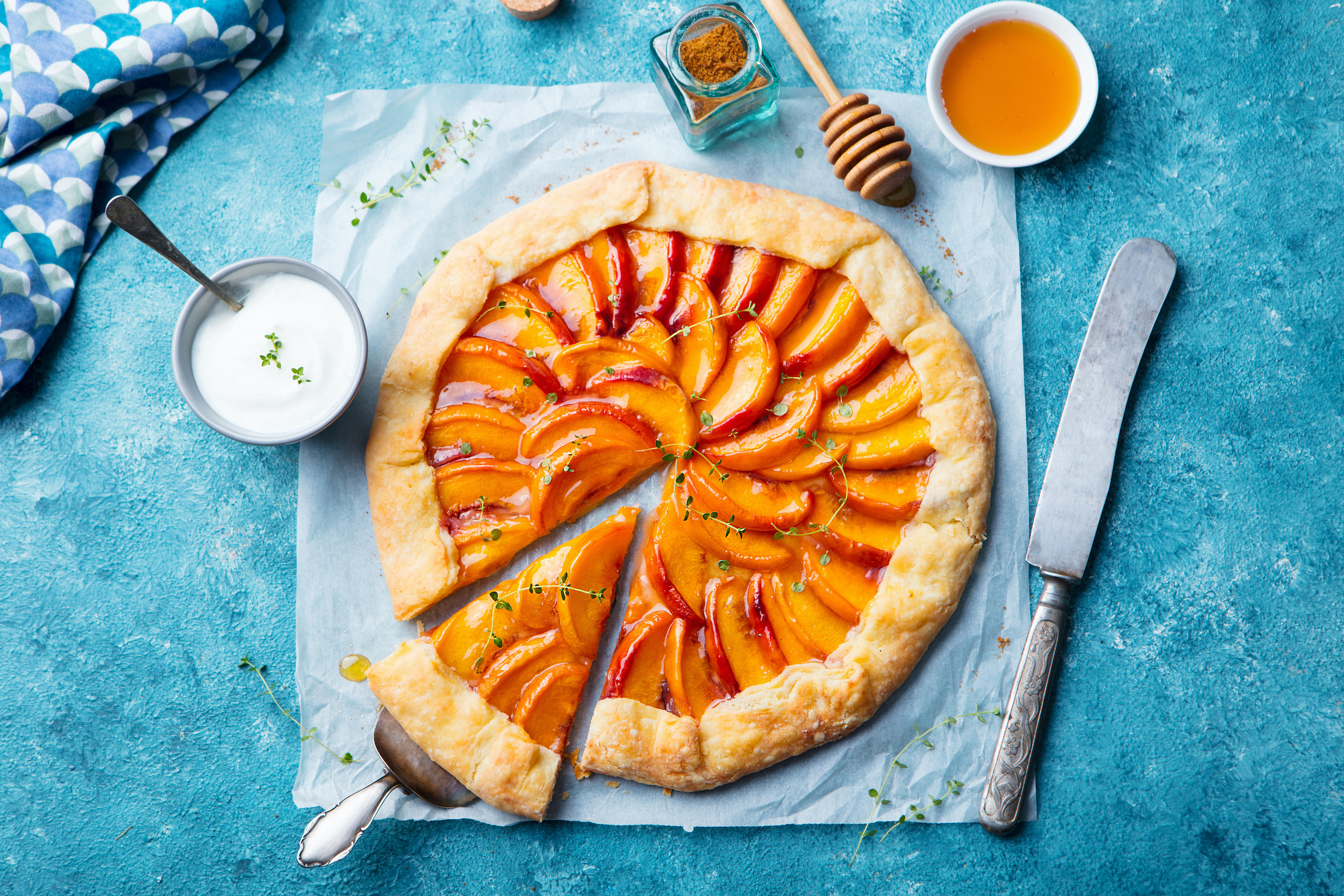 Peach Tart with Ricotta and Honey
