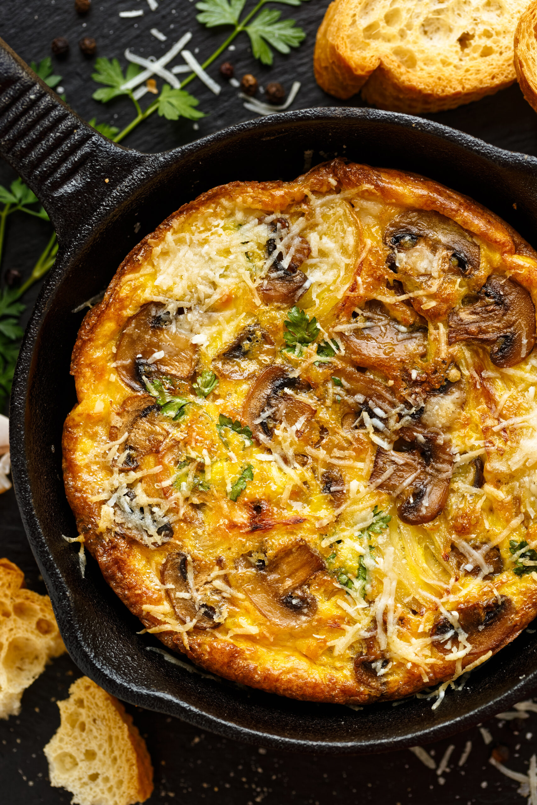 Mushroom, Leek and Fontina Frittata