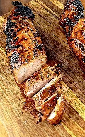Pork Tenderloin with Peach and Cucumber Salad